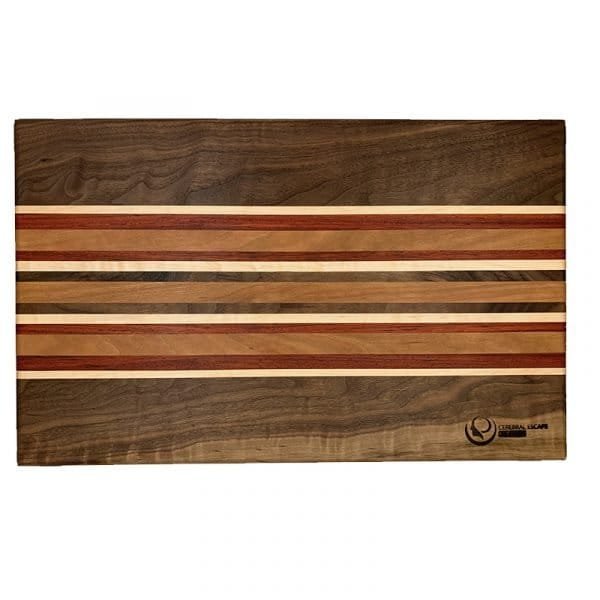 Cutting/Serving Board - Walnut, Maple, Padauk, Cherry Stripes - Image 3